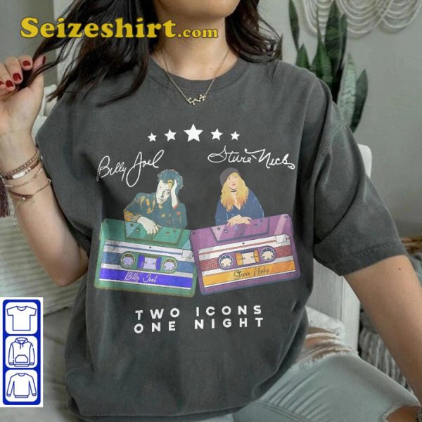 Billy Joel Stevie Nicks Two Icons One Night I Sing for the Things Concert T-Shirt