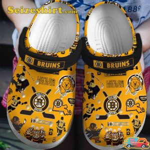 Boston Bruins Blaze the Ice with Bear Claw Fire Hockey Comfort Clogs