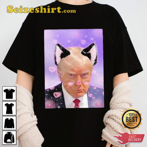 Catboy Trump Mugshot Parody Trump 2024 T-shirt