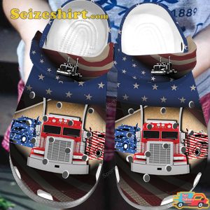 CrocBand Patriot Trucker American Flag Clogs Shoes