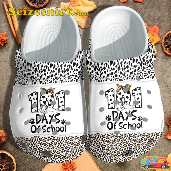 Crocband Unisex 101 Days Of School Leopard Cowhide CLog Shoes Gift