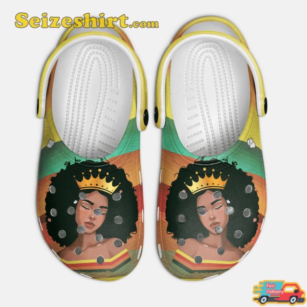 Crocbland Footwearmerch Afro Queen Retro Black Girl Classic Clogs