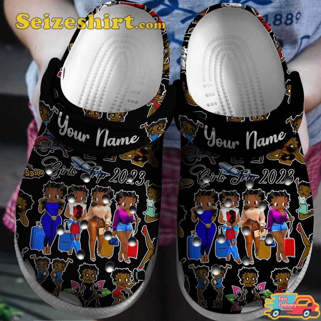 Customizable Girls Trip 2023 Betty Boop Cartoon Clogs