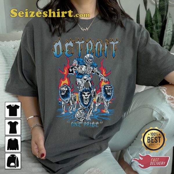 Detroit Lions One Pride Skeleton Football Fanwear Sweatshirt