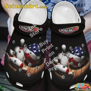 Footwearmerch Bowling American Flag Clog Shoes