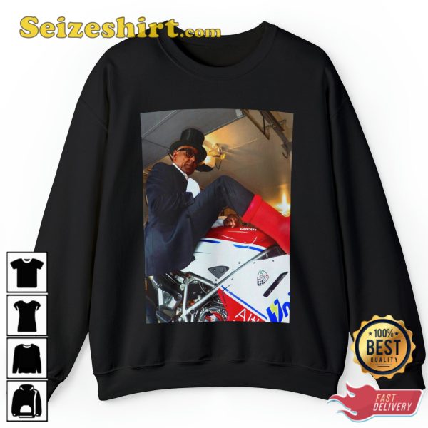 Giancarlo Esposito Big Red Boots On The Motorcycle Gus Fring Fanwear Stylish Unisex Sweatshirt