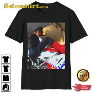 Giancarlo Esposito Big Red Boots On The Motorcycle Gus Fring Fanwear Stylish Unisex Sweatshirt