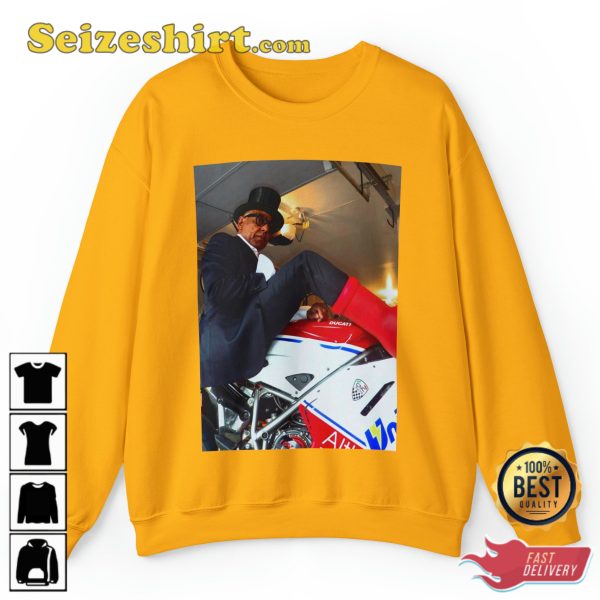 Giancarlo Esposito Big Red Boots On The Motorcycle Gus Fring Fanwear Stylish Unisex Sweatshirt