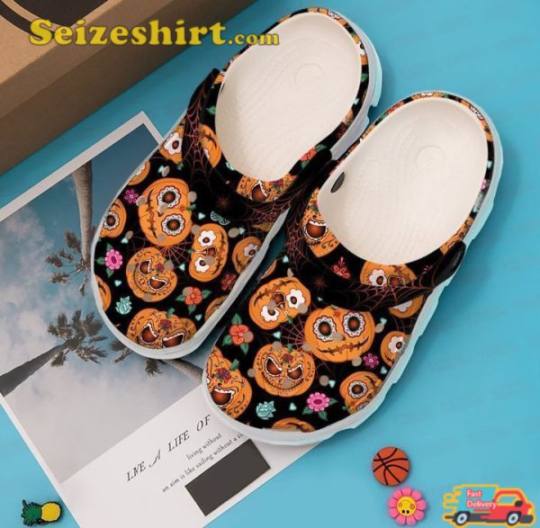 Halloween Pumpkin Scary Spooky Spider 2023 Halloween Celebrate Horror Clog Shoes