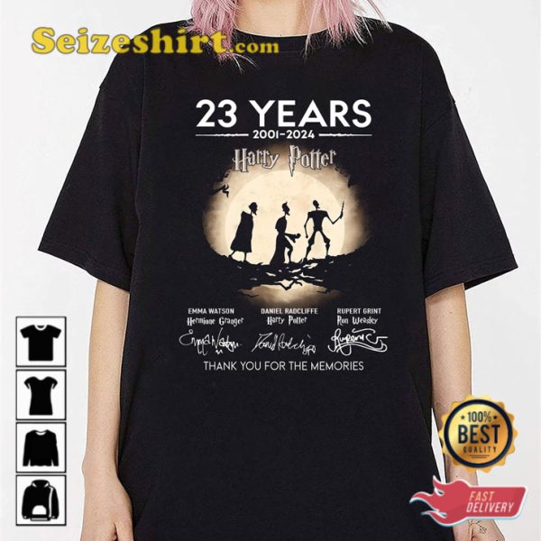 Harry Potter 2001 2024 Thank You For The Memory 23th Anniversary T-Shirt