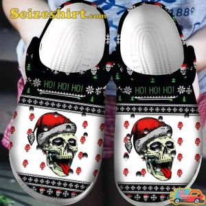 Hohoho Christmas Skull Skeleton Ugly Sweater Vibes Comfort Crocs Shoes