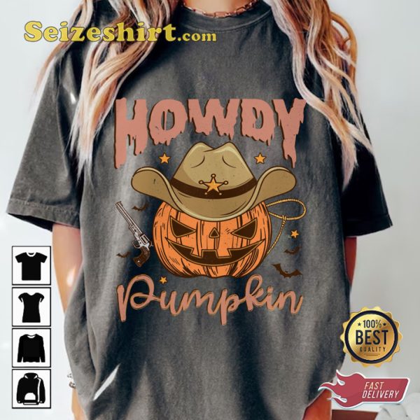 Howdy Pumpkin Comfort Colors Western Holiday Celebrate Halloween Outfit Unisex Sweatshirt