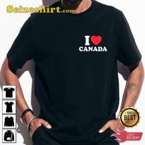 I Love Canada Red Heart For All Canadians And Fans Sweatshirt