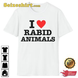 I Love Rabid Animals I Heart Animals Veterinarian Animal Lover T-Shirt