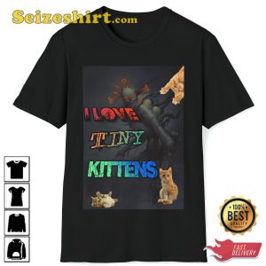 I Love Tiny Kittens Funny Evil Skeleton Halloween Gift T-Shirt