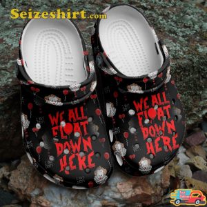 IT Clown Pennywise We All Float Down Here 2023 Halloween Celebrate Horror Comfort Crocband Shoes