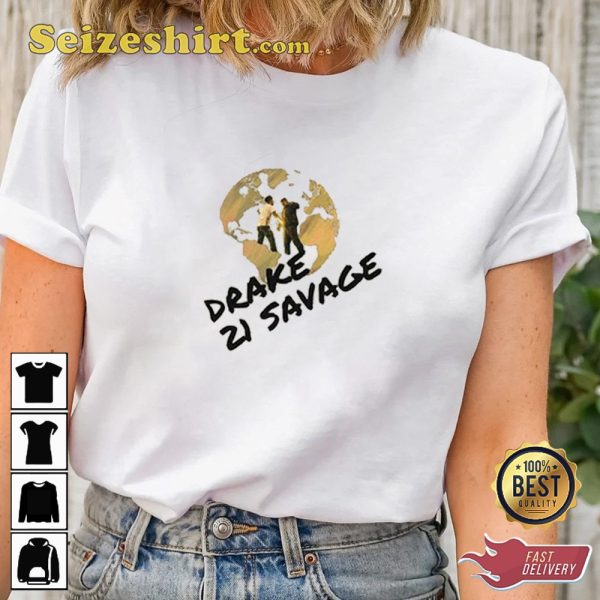 Its All A Blur Tour Drake 21 Savage Mystic Melodies Trendy T-shirt