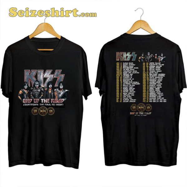 Kiss End Of The Road Final 50 Dates Tour Rock Gods Finale Fan T-Shirt