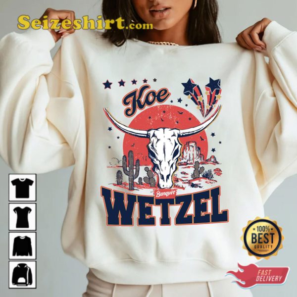 Koe Wetzel Bullhead  Country Rock Vibes Boho Style Fanwear Sweatshirt