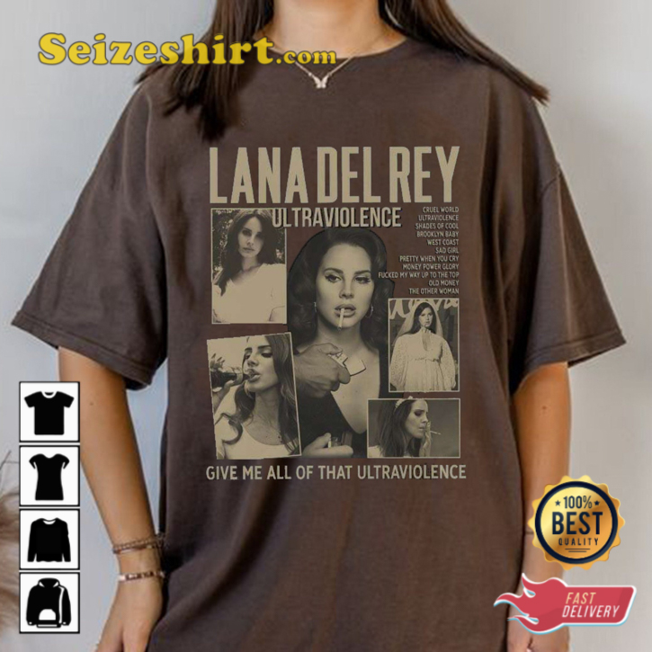 Lana Del Rey Ultraviolence Album Tracklist Vintage T-shirt