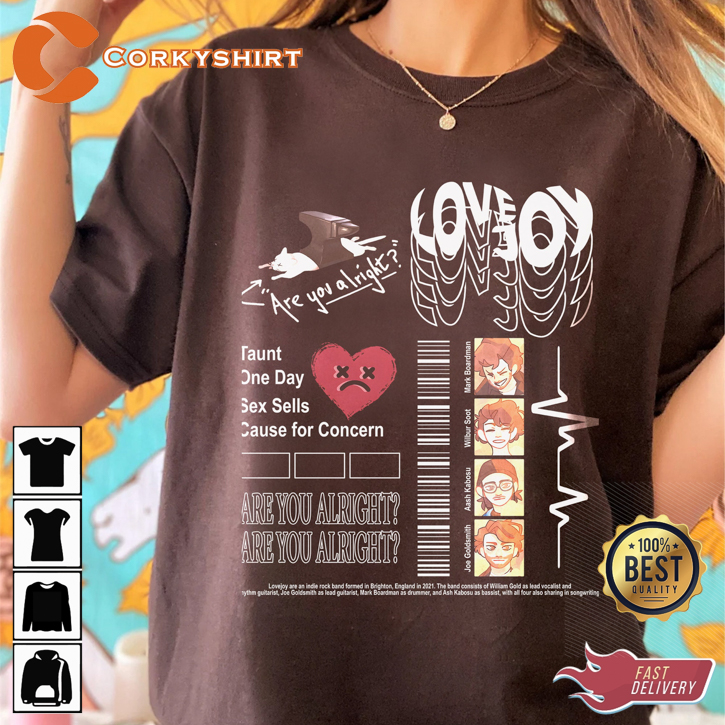 Lovejoy Album Are You Alright Tracklist T-shirt