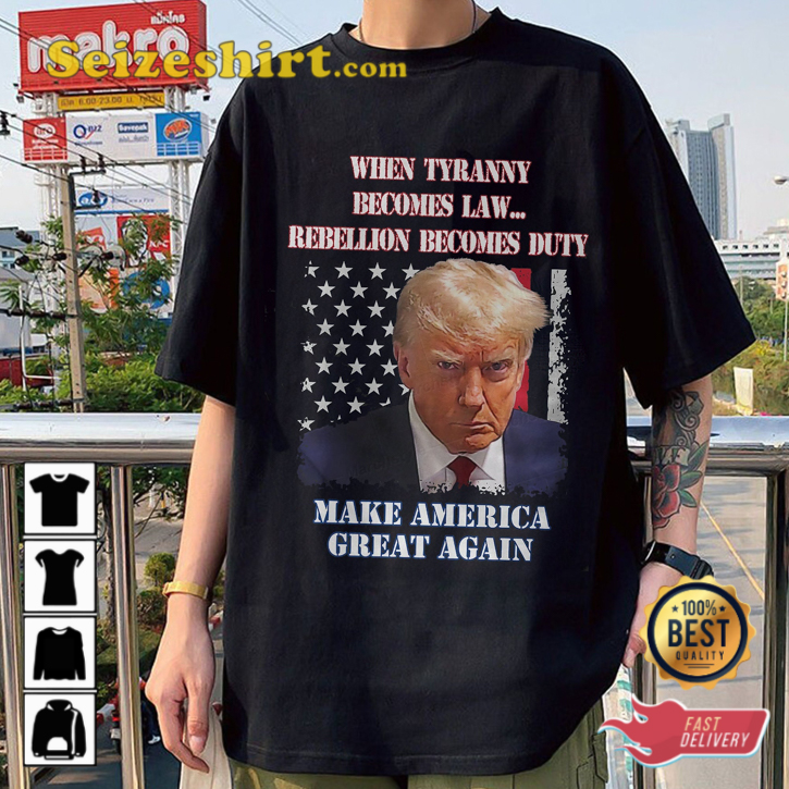 Marchstyle Trump Mugshot Innocent As Charged Trump 2024 Sweatshirt
