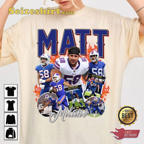Matt Milano Linebacker Star Buffalo Bills NFL Fanwear T-Shirt