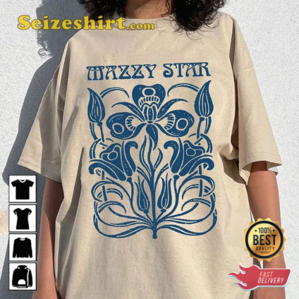 Mazzy Music Star Flower Rock Band Vintage 90s Style T-Shirt