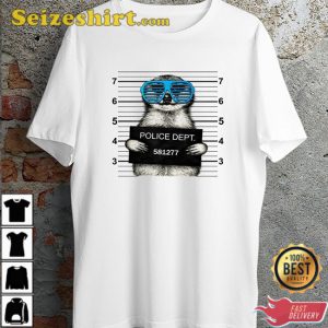 Meerkat Mugshot Funny With Sunglasses Design T-Shirt