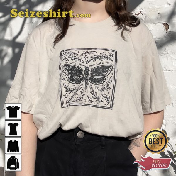 Moth Dreams Dark Trendy Unisex Vintage Inspired T-shirt