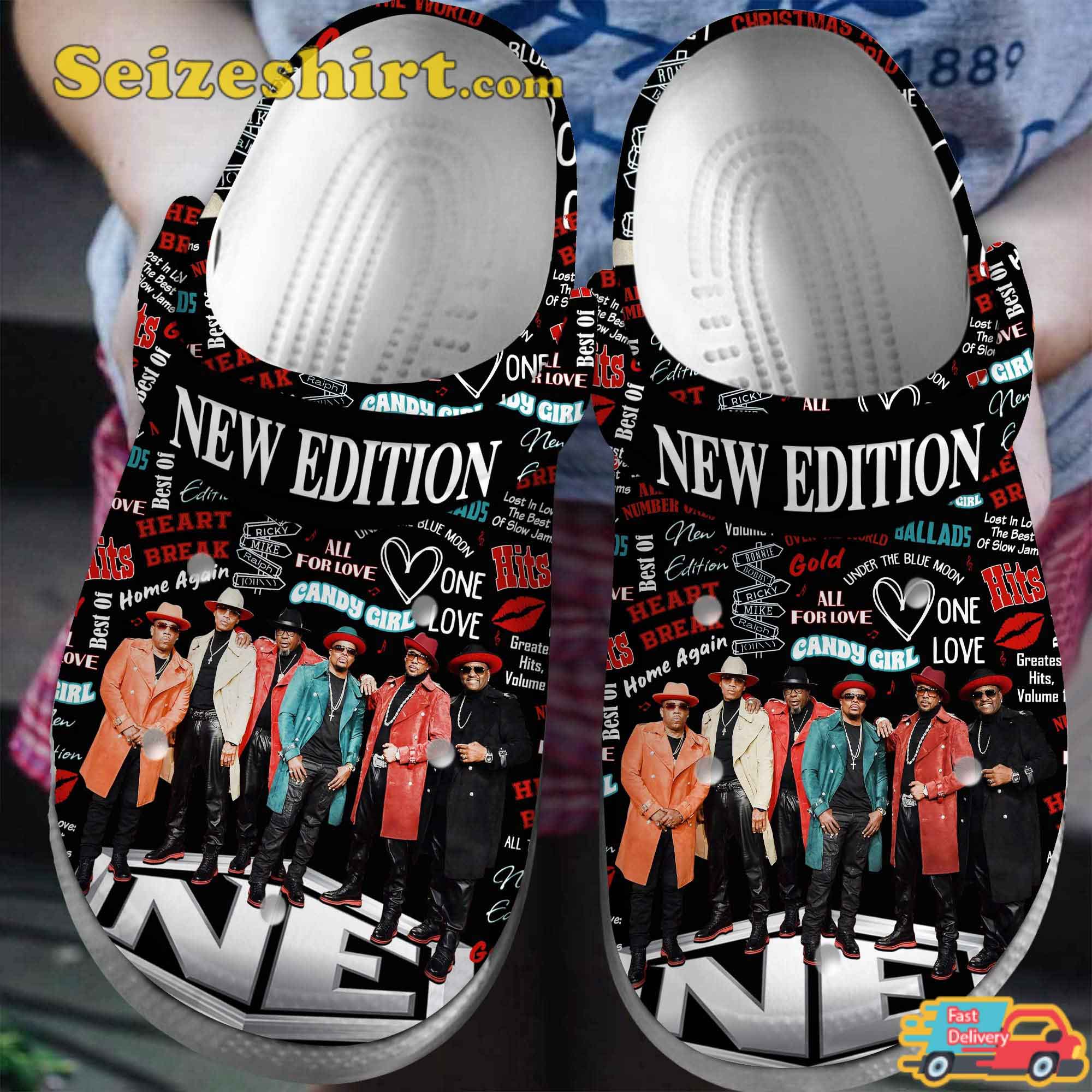 New Edition Band Music Can You Stand the Rain Heart Break Melodies Comfort Clogs