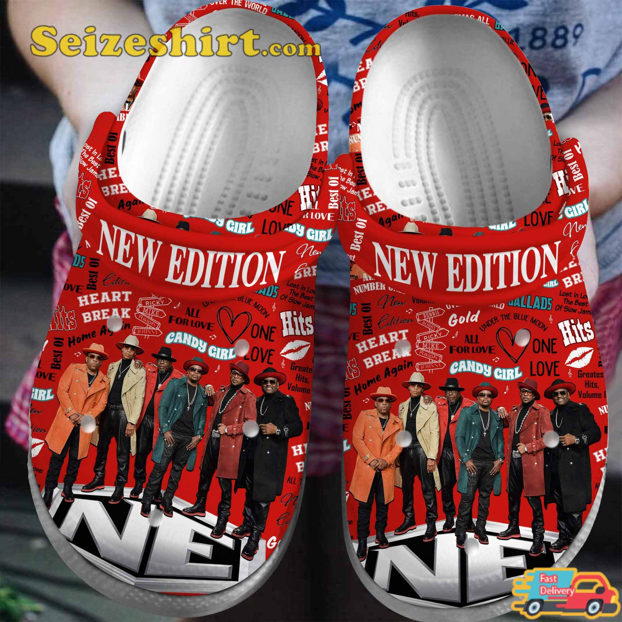 New Edition Band Music Can You Stand the Rain Heart Break Melodies Comfort Clogs