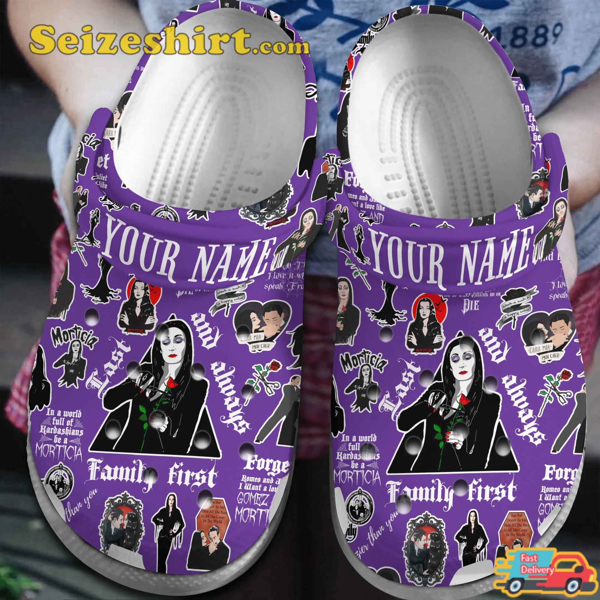 Personalized Custom Name Mother Day Morticia Addams Comfort Clogs