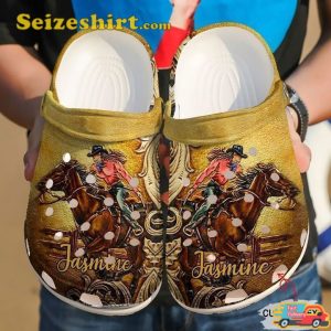 Personalized Footwearmerch Barrel Racing Girl Classic Clogs Shoes