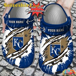 Personalized Kc-royals Ripped Claw Kansas City Royal Victory on the Diamond Baseball Crown Comfort Clogs