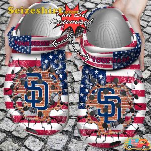 Personalized Padres Flag Conquer with San Diego Swagger Baseball Skyline Comfort Clogs