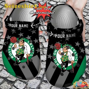 Personalized Star Flag Boston Celtics Rise as Green Dynasty Basketball Leprechaun Comfort Clogs