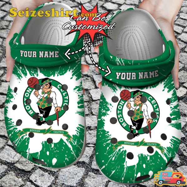 Personalized Star Flag Boston Celtics Rise as Green Dynasty Basketball Leprechaun Comfort Clogs