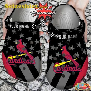 Personalized Star Flag Pattern St Louis Cardinals Victory through the Gateway Baseball Archway Comfort Clogs