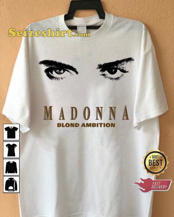 Pop Royalty Blond Ambition World Tour 90 Madonna Cherish the Memories T-Shirt