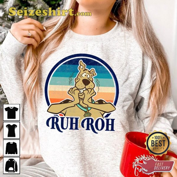 Ruh Roh Sunset Scooby Doo Groovy Beach Sweatshirt