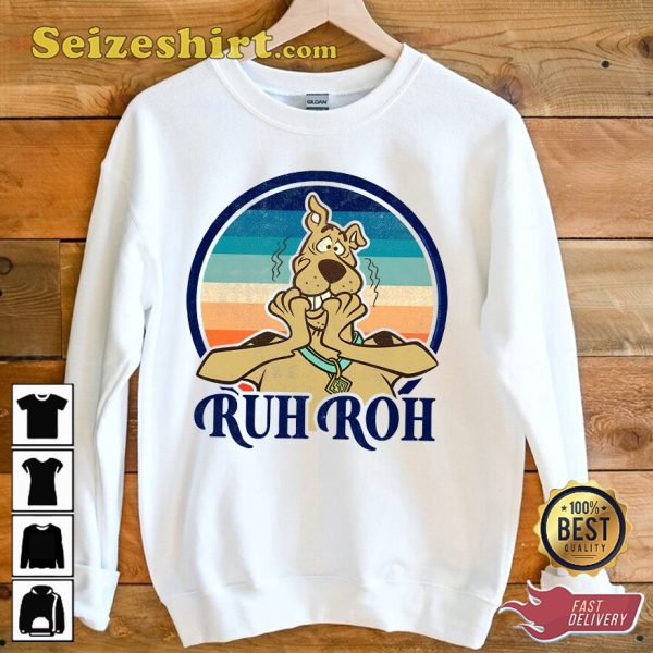 Ruh Roh Sunset Scooby Doo Groovy Beach Sweatshirt