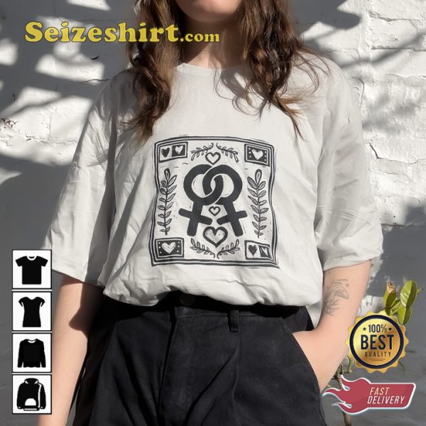 Sapphic Love Trendy Unisex Vintage Inspired T-shirt