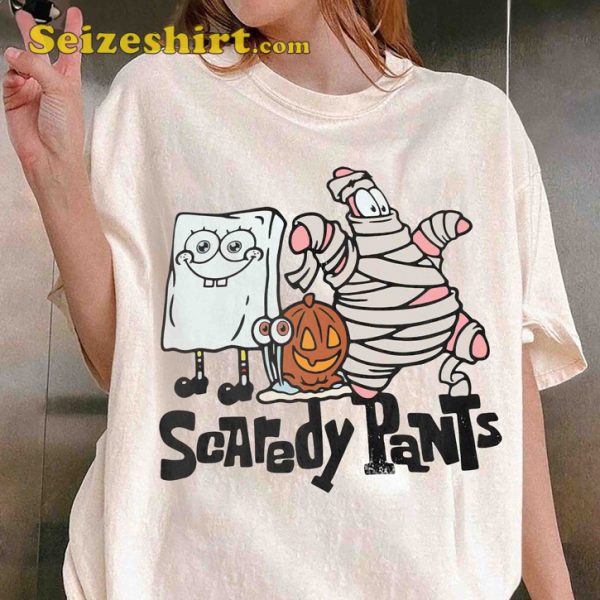 Scaredy Pants Cartoon Funny 2023 Horror Halloween Costume Sweatshirt