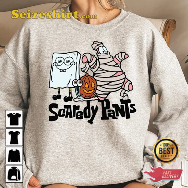 Scaredy Pants Cartoon Funny 2023 Horror Halloween Costume Sweatshirt