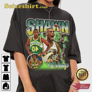 Shawn Kemp Seattle SuperSonics Star Basketball Icon Sportwear T-Shirt