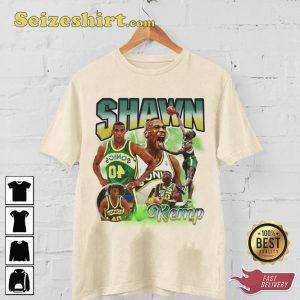 Shawn Kemp Seattle SuperSonics Star Basketball Icon Sportwear T-Shirt