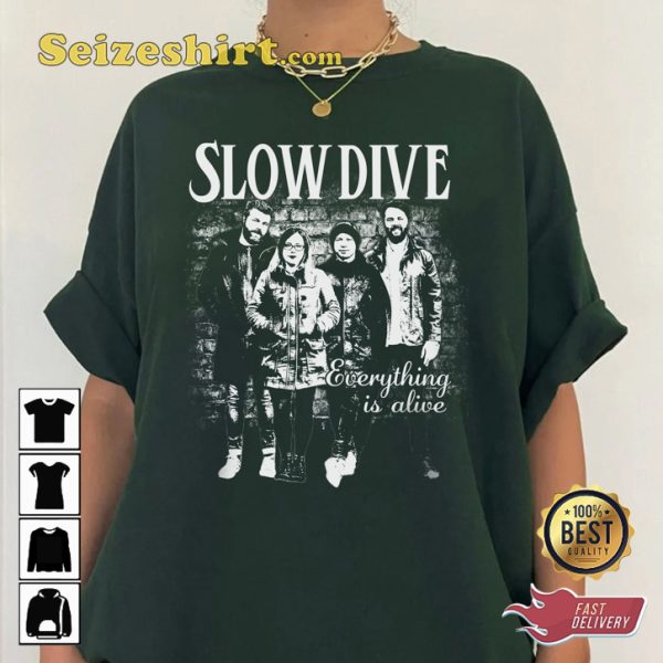 Slowdive Band Everything Is Alive Album Vintage T-shirt