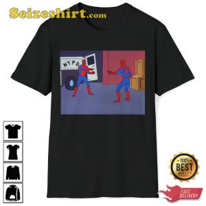 Spiderman Pointing At Spiderman Funny Classic Meme T-Shirt