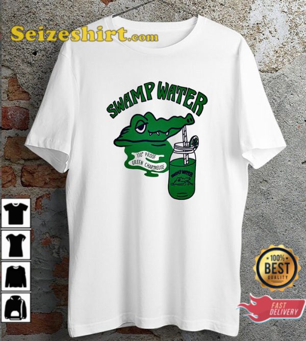 Swamp Water Punk Crocodies 110 Proof Green Chartreuse Trendy Unisex T-Shirt